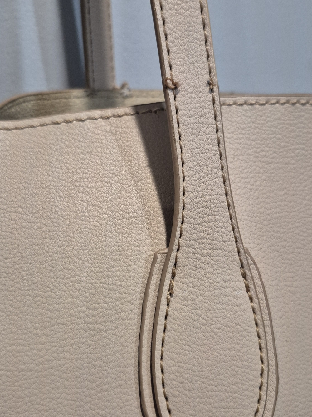 Joe Fresh Blush Beige Structured Faux Leather Tote Bag - Picture 2 of 11